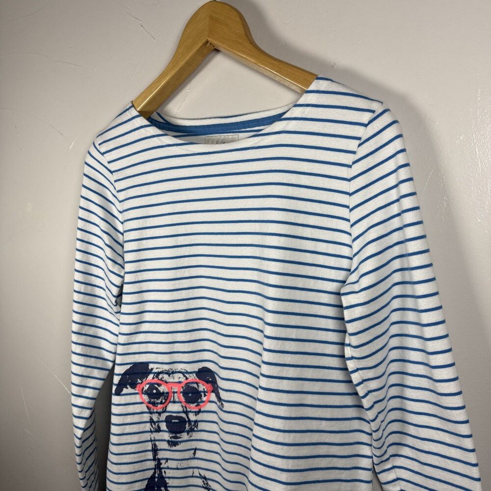 Joules Striped Top Long Sleeves Novelty Dog Print Size 1X Dog Mom - Picture 3 of 7